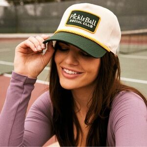 American Needle Pickleball Social Club Hat - Cream and Green